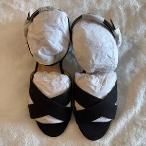 Loft Open Toe Black Strappy Sandals